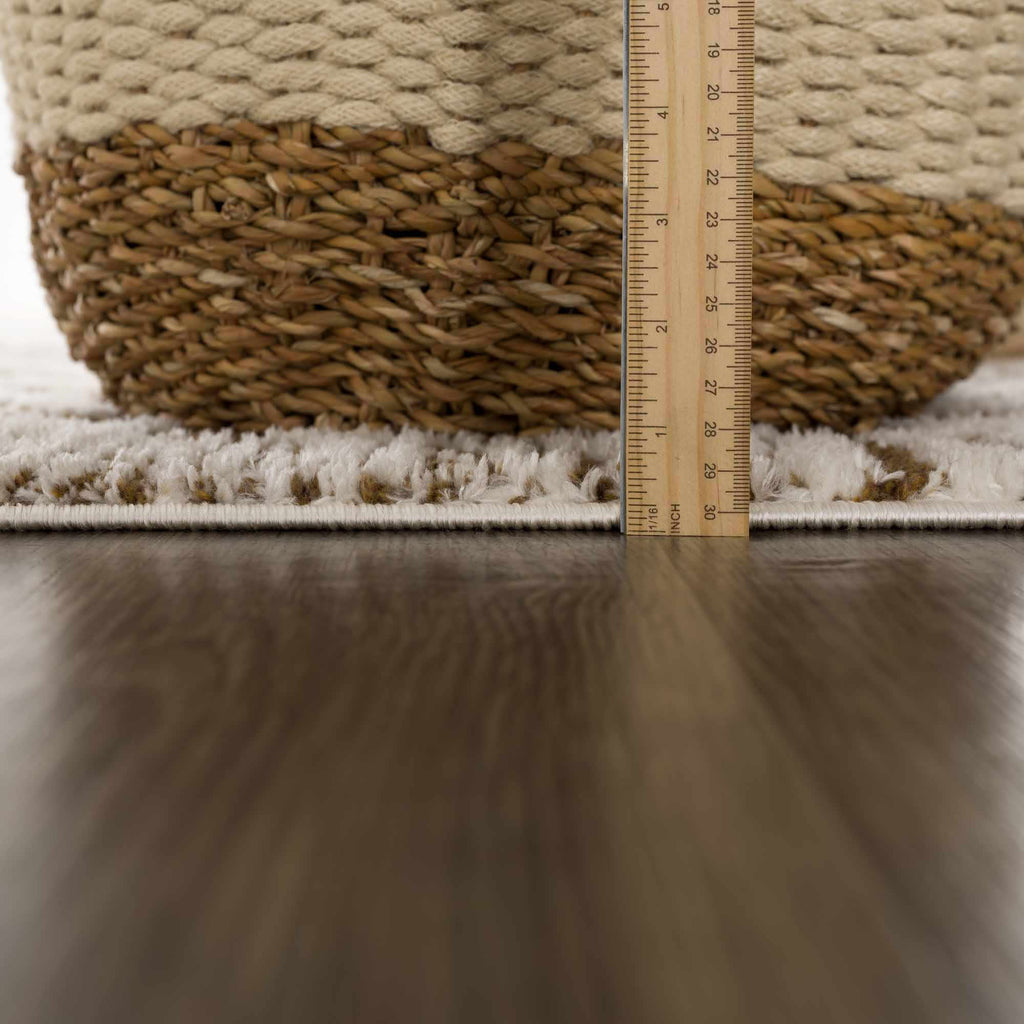 Leryn Brown Checkered Plush Rug