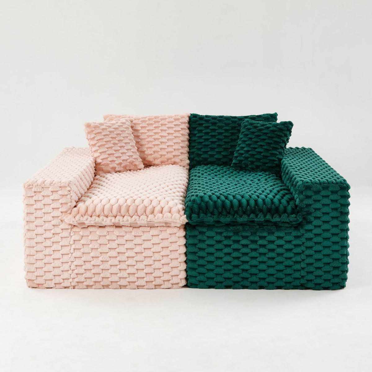 Luxury Multifunctional Sofa for Living Room with Adjustable Layout - Black, Dark Green, White, Pink