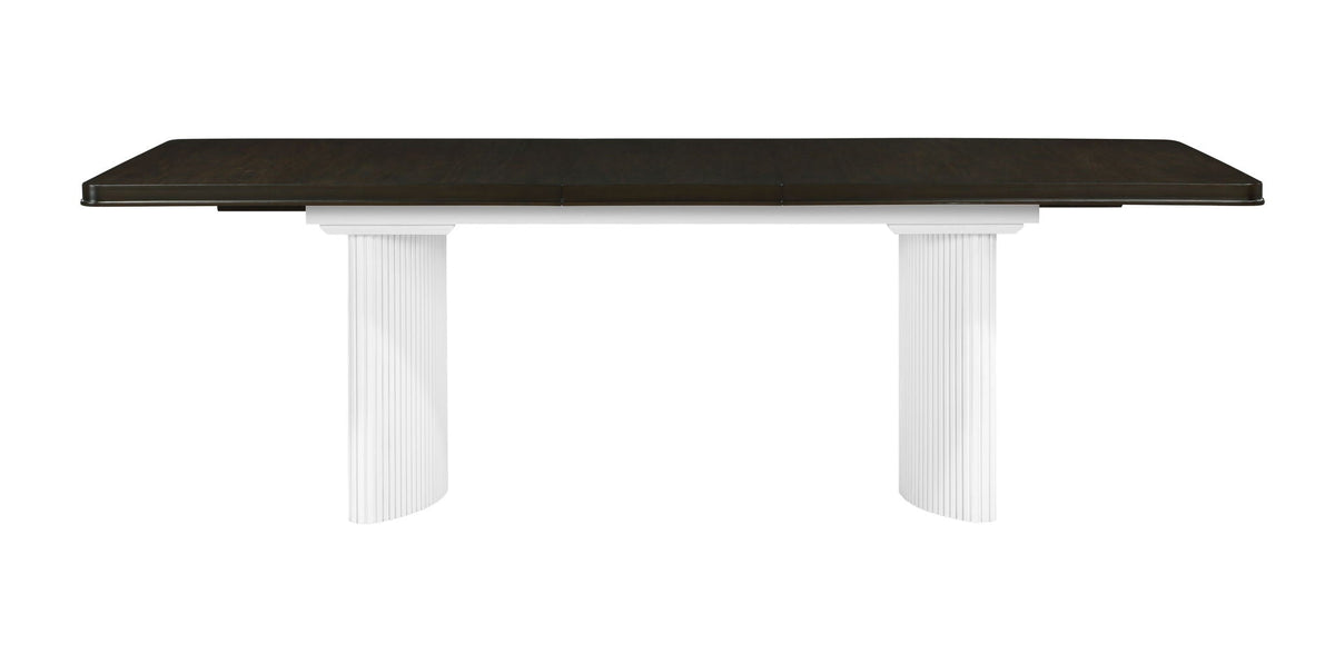 Carene Dining Table with Leaf - Brown and White