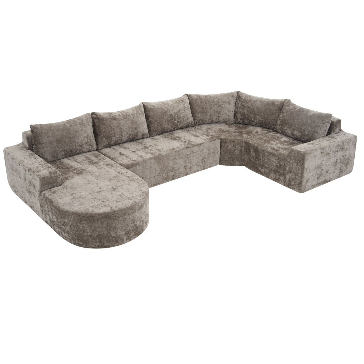 Modular Cloud Sectional Sofa Set with Deep Seating - Choose Beige, Dark Gray, or Dark Brown