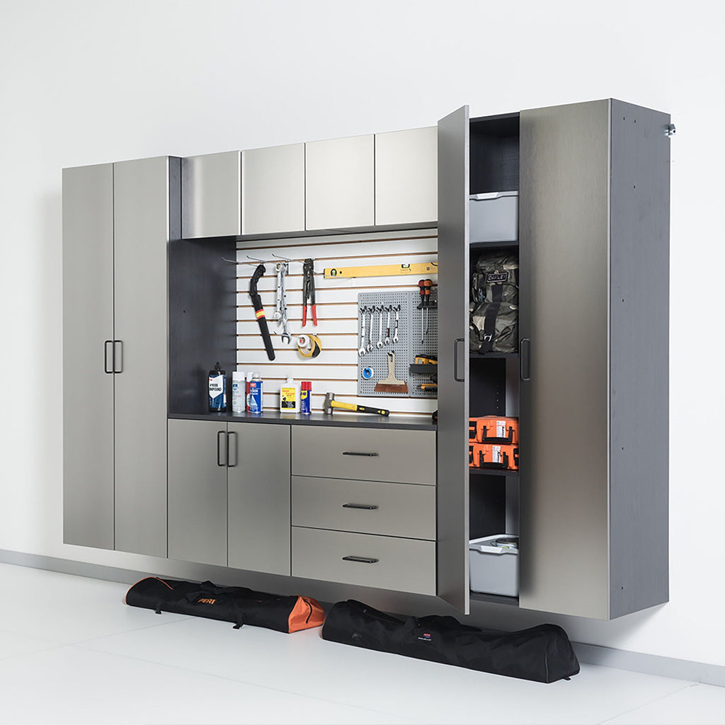 Astro Series - Wall Mounted Base Door Storage Cabinet - Metallic Gray