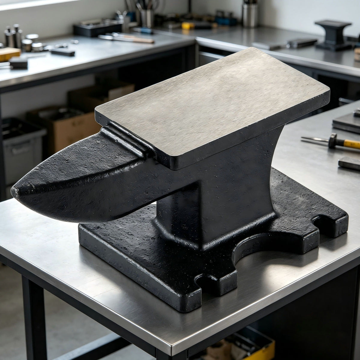 Single Horn Anvil with Stable Base - Black