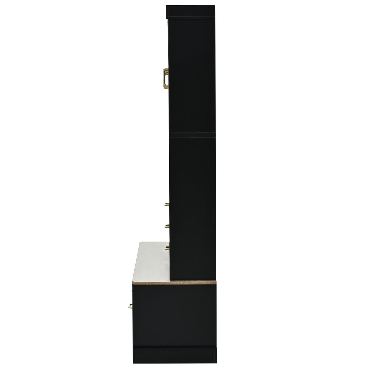 Entryway Hall Tree With Bench and Storage, 5 in 1 Coat Rack – Black or White