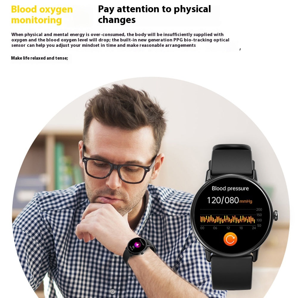 Smart Blood Glucose Heart Rate Blood Oxygen Monitoring Bluetooth Calling Sports Watch