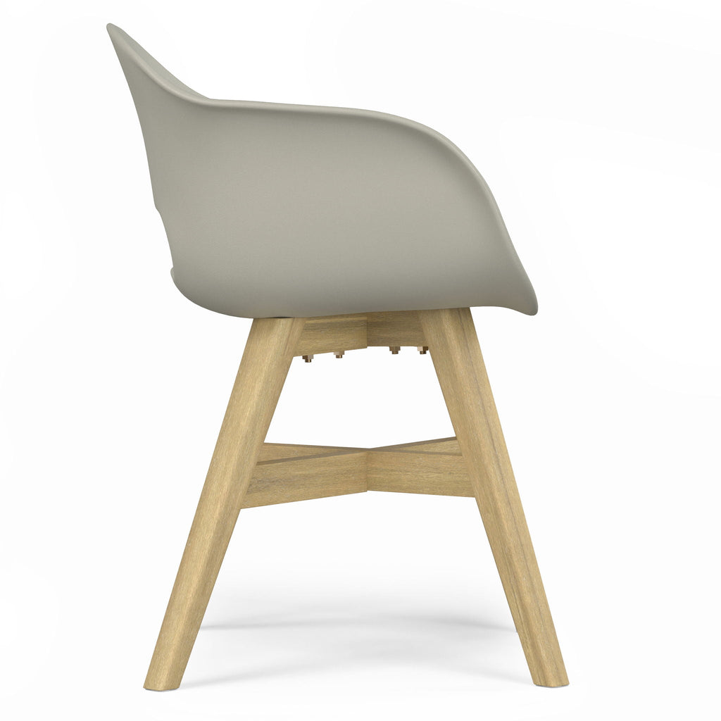 Outdoor Dining Chair Set of 2 with Solid Acacia Base - Black or Gray