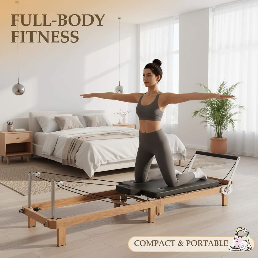 Apex Foldable Dual Resistance Pilates Reformer With Jumpboard (SAK83914)