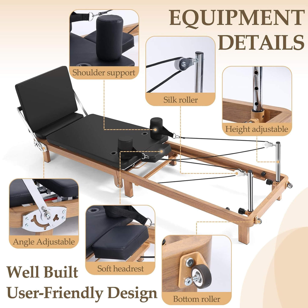 Apex Foldable Dual Resistance Pilates Reformer With Jumpboard (SAK83914)