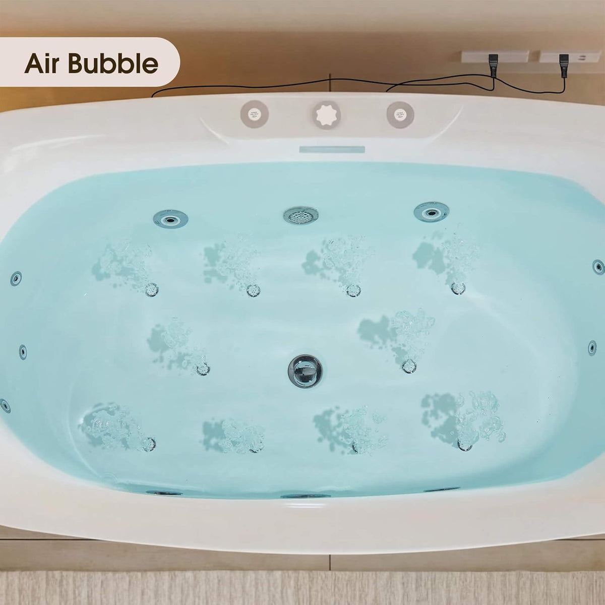 Verano Freestanding Whirlpool Air Bubble LED Massage Bathtub (SAK47639)