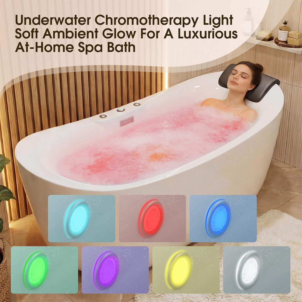 Verano Freestanding Whirlpool Air Bubble LED Massage Bathtub (SAK47639)