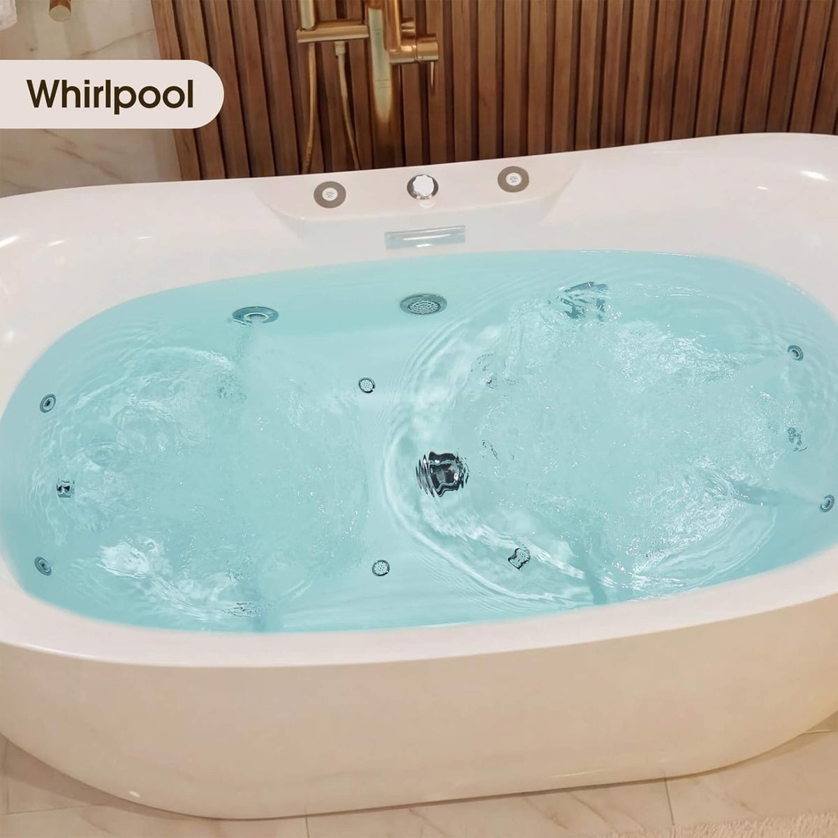 Verano Freestanding Whirlpool Air Bubble LED Massage Bathtub (SAK47639)