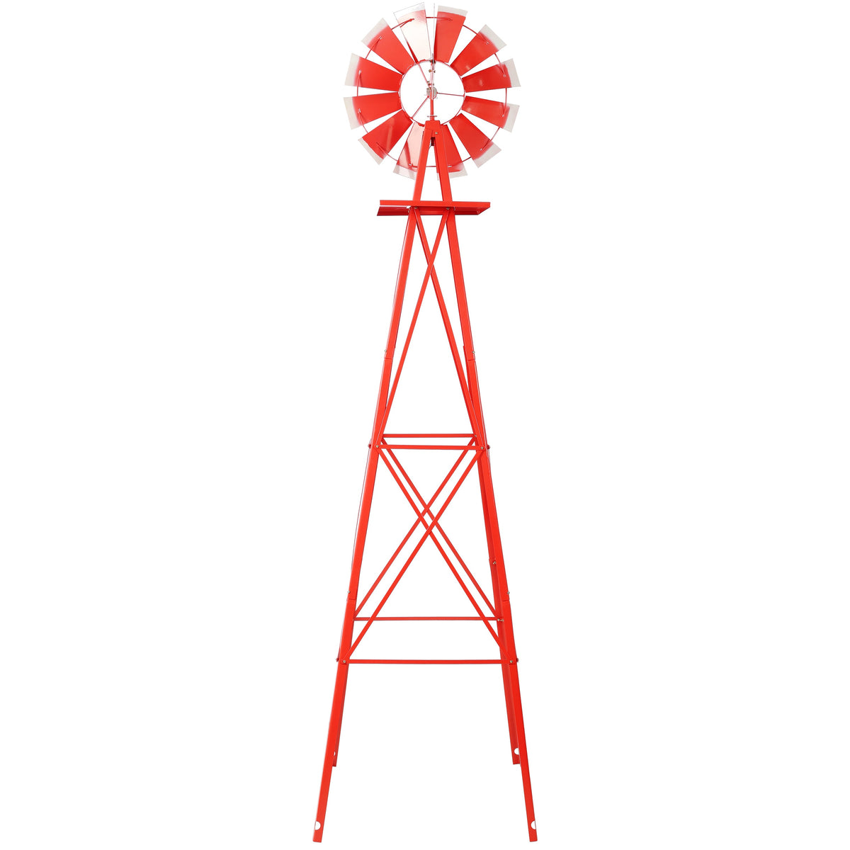 8FT Decorative Garden Windmill with Heavy-Duty Metal Frame - Steel