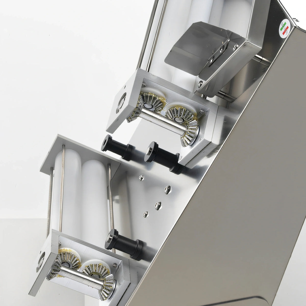 Eurodib USA PROLL3202PLUS Countertop Dough Sheeter/Roller with Top and Bottom Rollers, 304 Stainless Steel, 7 Thickness Settings