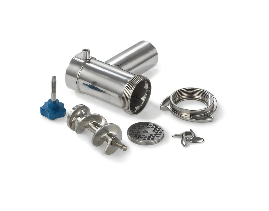 Edlund EDVG-12SS Electric Bench-Type Meat Grinder with Stainless Steel Propeller and Feed Chute, Forward/Reverse Switch