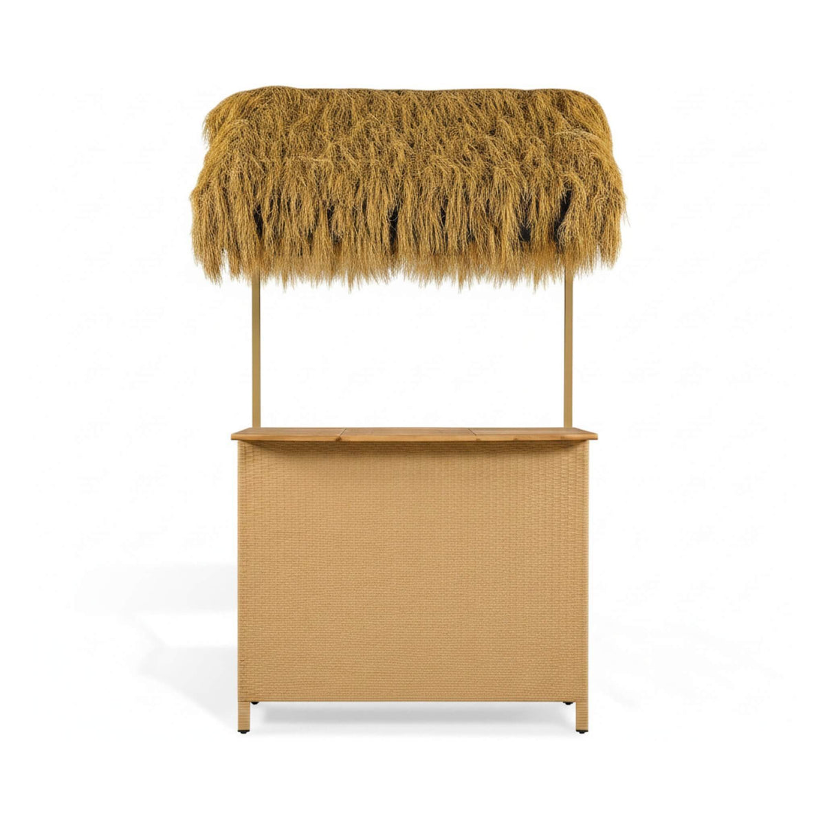 3-Piece Hawaiian Bar-Height Patio Set With Grass Canopy And Stools (SAK63047)