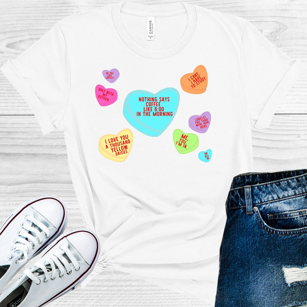 Gilmore Girls Valentine Hearts Graphic Tee