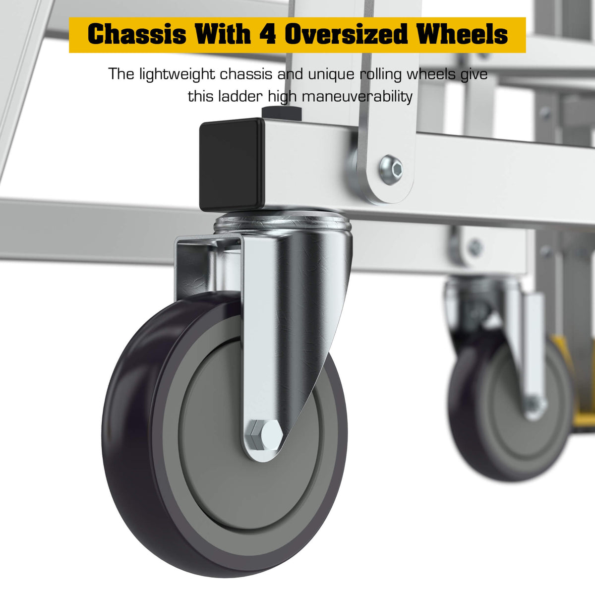 Heavy-Duty 375-Pound Aluminum Rolling Platform Ladder (SAK61724)