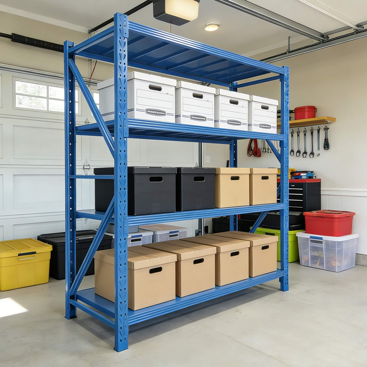 Heavy-Duty 5000-Pound 4-Tier Adjustable Steel Garage Shelf (SAK52841)