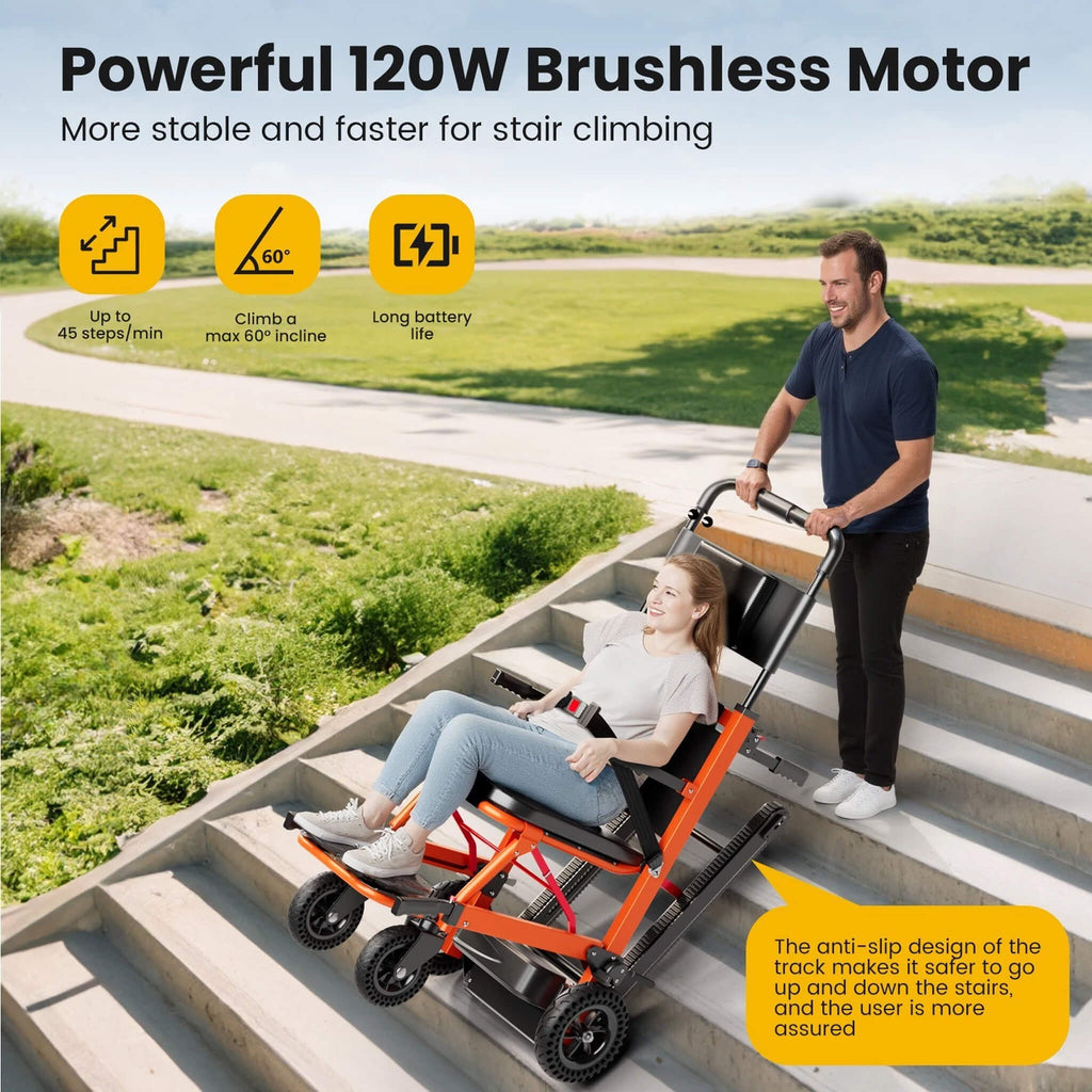 Heavy-Duty 440LBS Motorized Stair Climbing Wheelchair [FDA-Approved] (SAK47103)