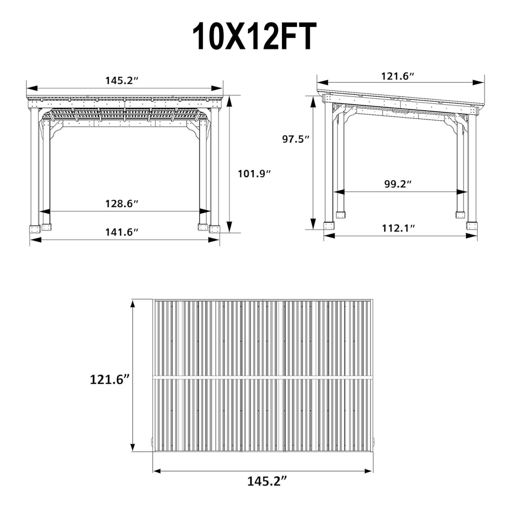 Heavy-Duty Premium Wooden Grill Gazebo With Sloped Metal Roof (SAK61583)