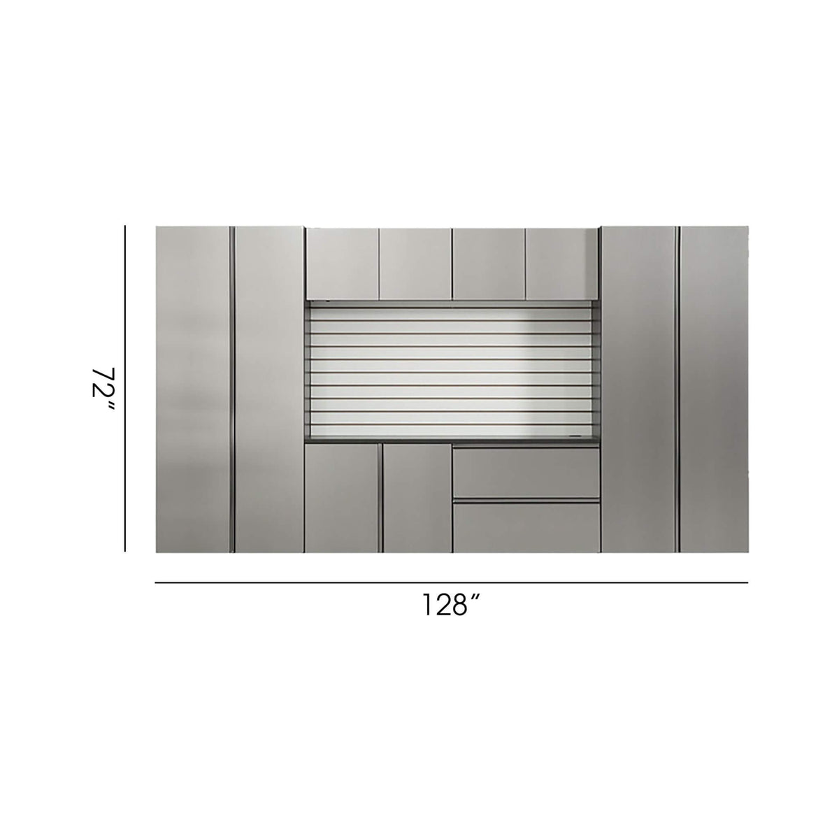 Heavy-Duty Wall-Mounted Metallic Gray Garage Cabinet Set With Soft Closing Doors And Drawers (SAK24368)