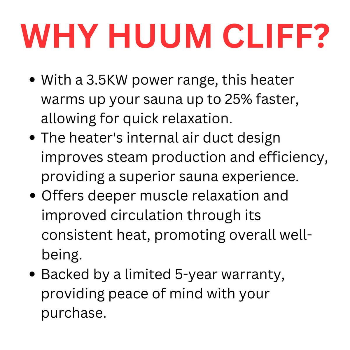 Huum Cliff Mini 4 3.5KW Electric Sauna Heater With Digital Controller & Sauna Stones (SAK58263)