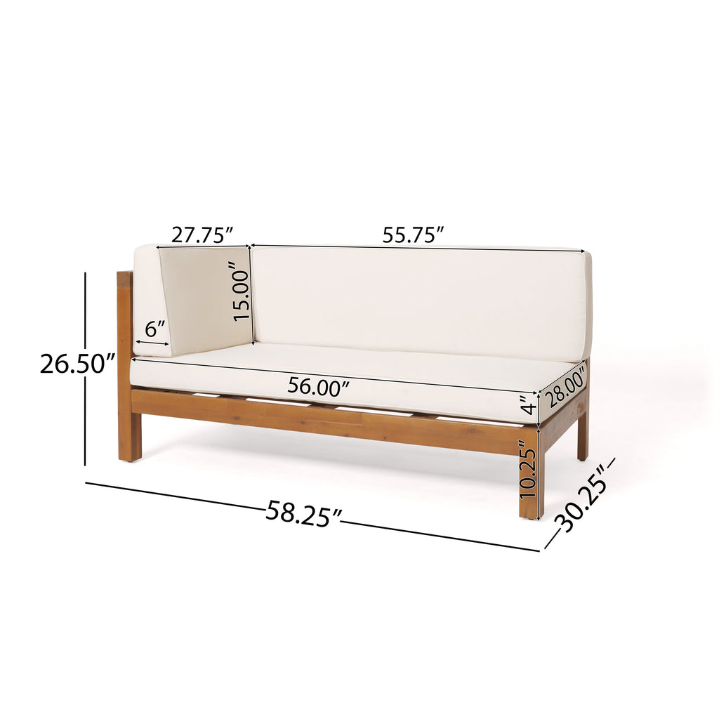 Brava X-Back 4-Piece Sofa Set with Water-Resistant Cushions - Beige