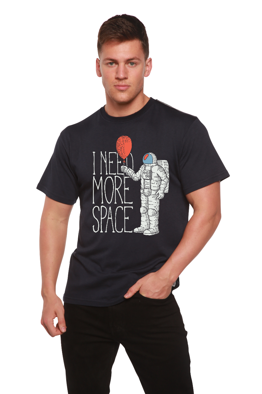 I need more space Men's Bamboo Viscose/Organic Cotton Short Sleeve Graphic T-Shirt