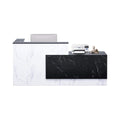 L-Shaped Modern Black And White Reception Desk With Lockable Drawers (SAK50729)
