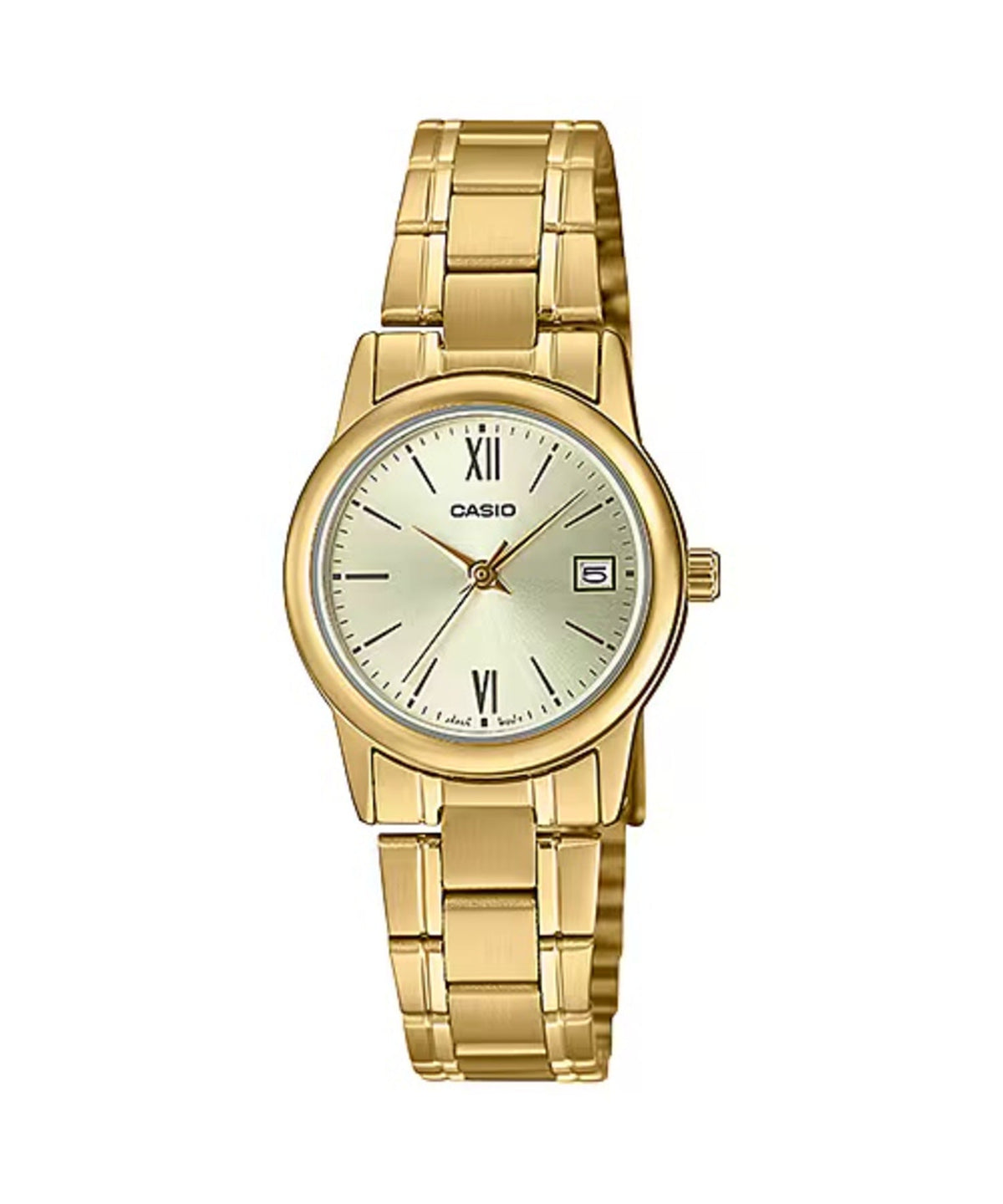Casio Women's Gold-Tone Stainless Steel Watch with Champagne Dial - LTP-V002G-9B3UDF