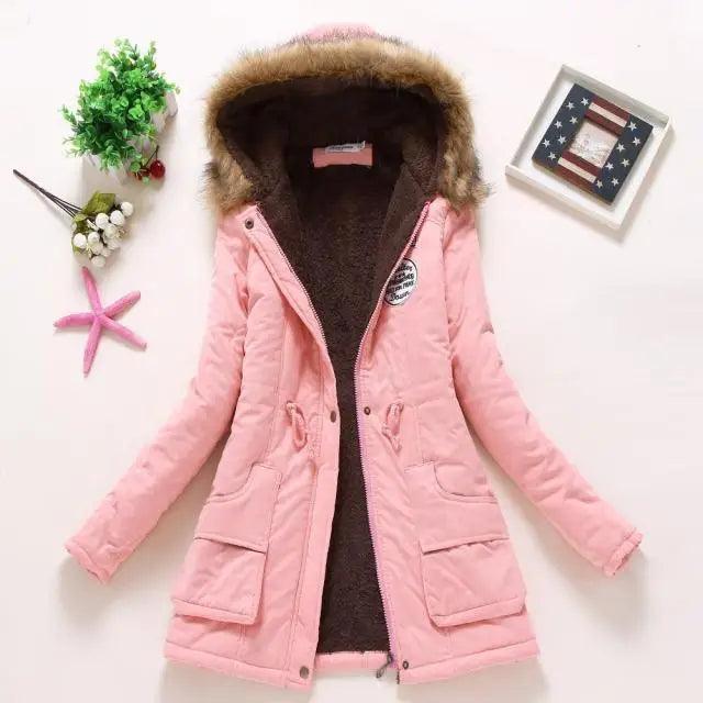 Luxurious Autumn Winter Women Cotton Jacket Padded Casual Slim Coat Emboridery Hooded Size 3XL Wadded Overcoat