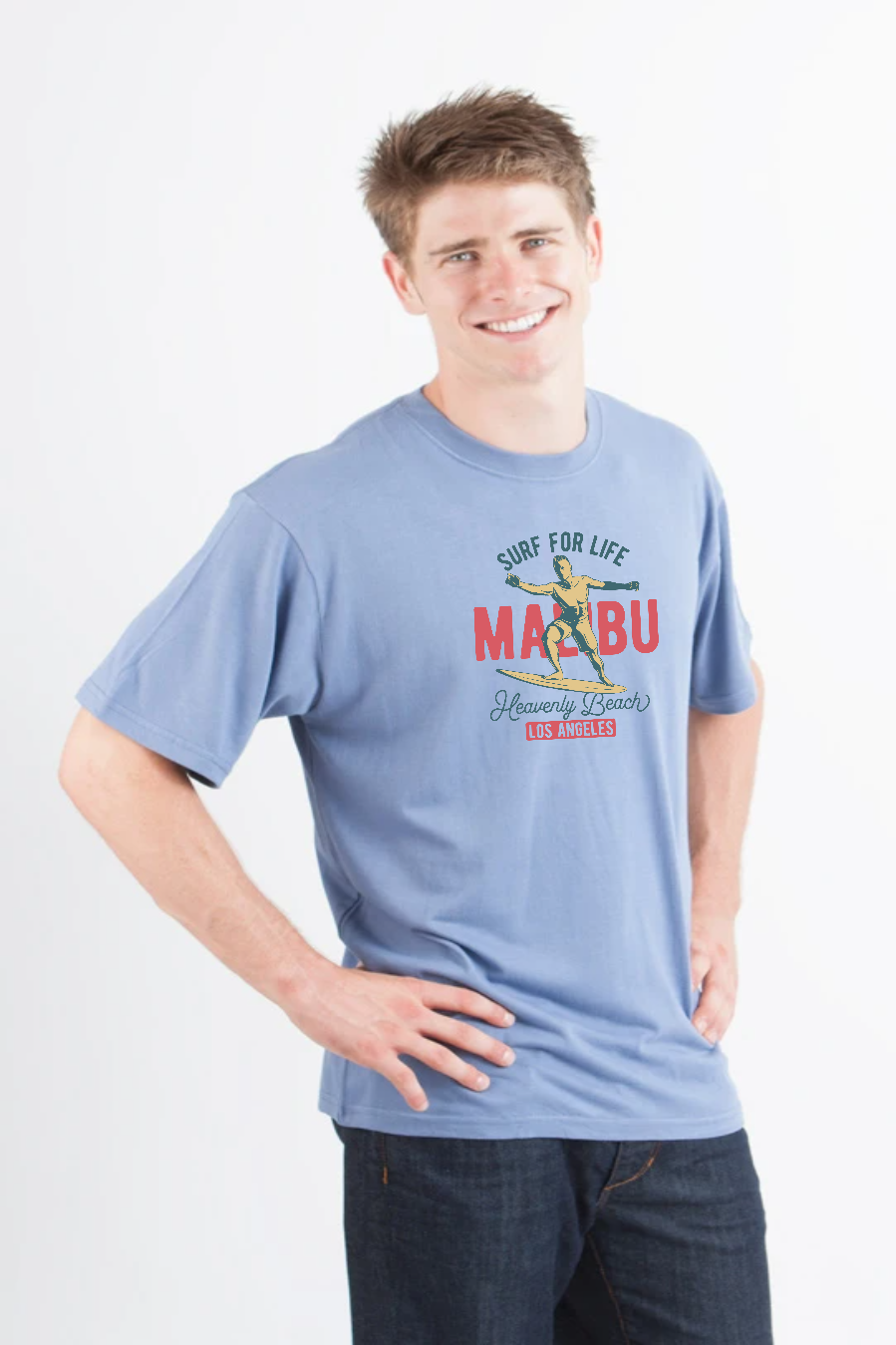 MALIBU Men's Bamboo Viscose/Organic Cotton Short Sleeve Graphic T-Shirt