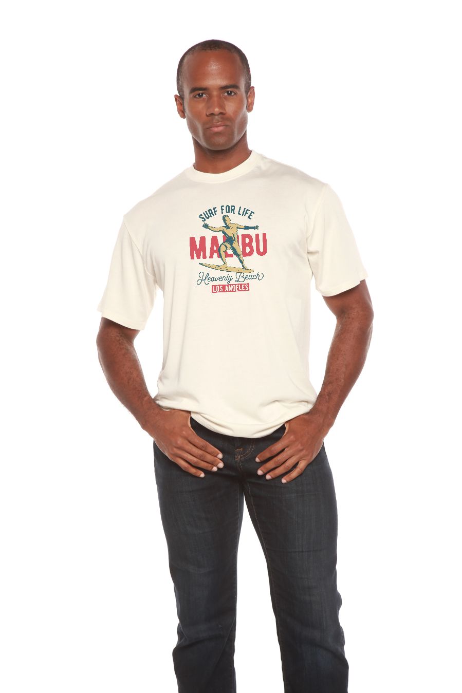 MALIBU Men's Bamboo Viscose/Organic Cotton Short Sleeve Graphic T-Shirt