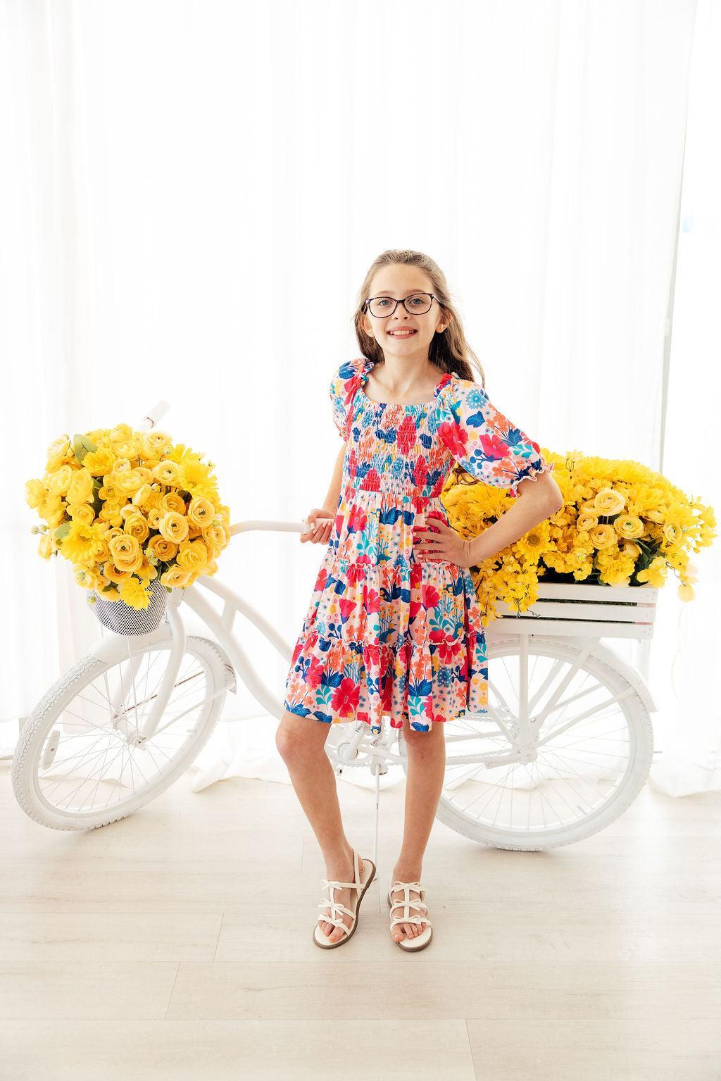 SALE Sunshine Garden Smocked Ruffle Dress
