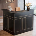 Modern L-Shaped Reception Desk With Storage Shelves (SAK81036)