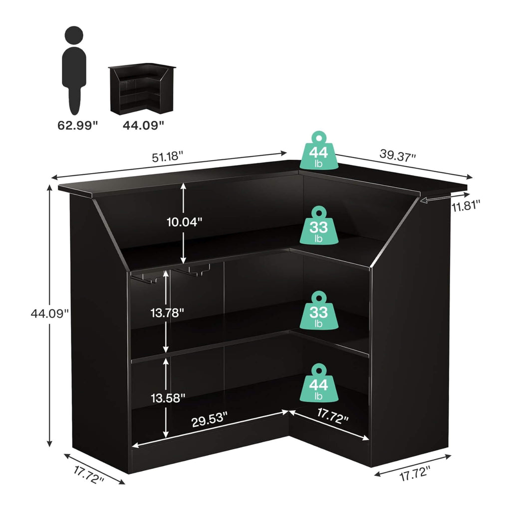 Modern L-Shaped Reception Desk With Storage Shelves (SAK81036)