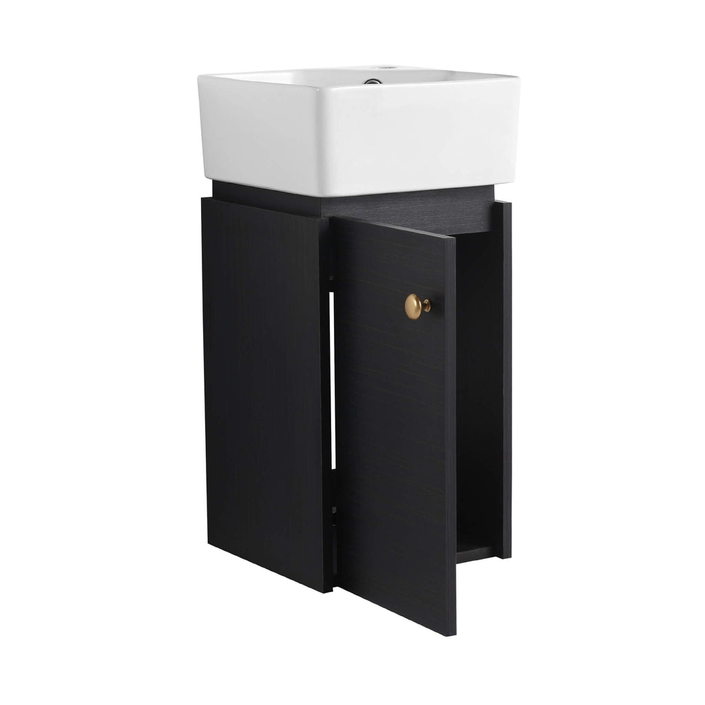 Modern Wall-Mounted Bathroom Vanity With Ceramic Sink And Soft Close Door (SAK05214)