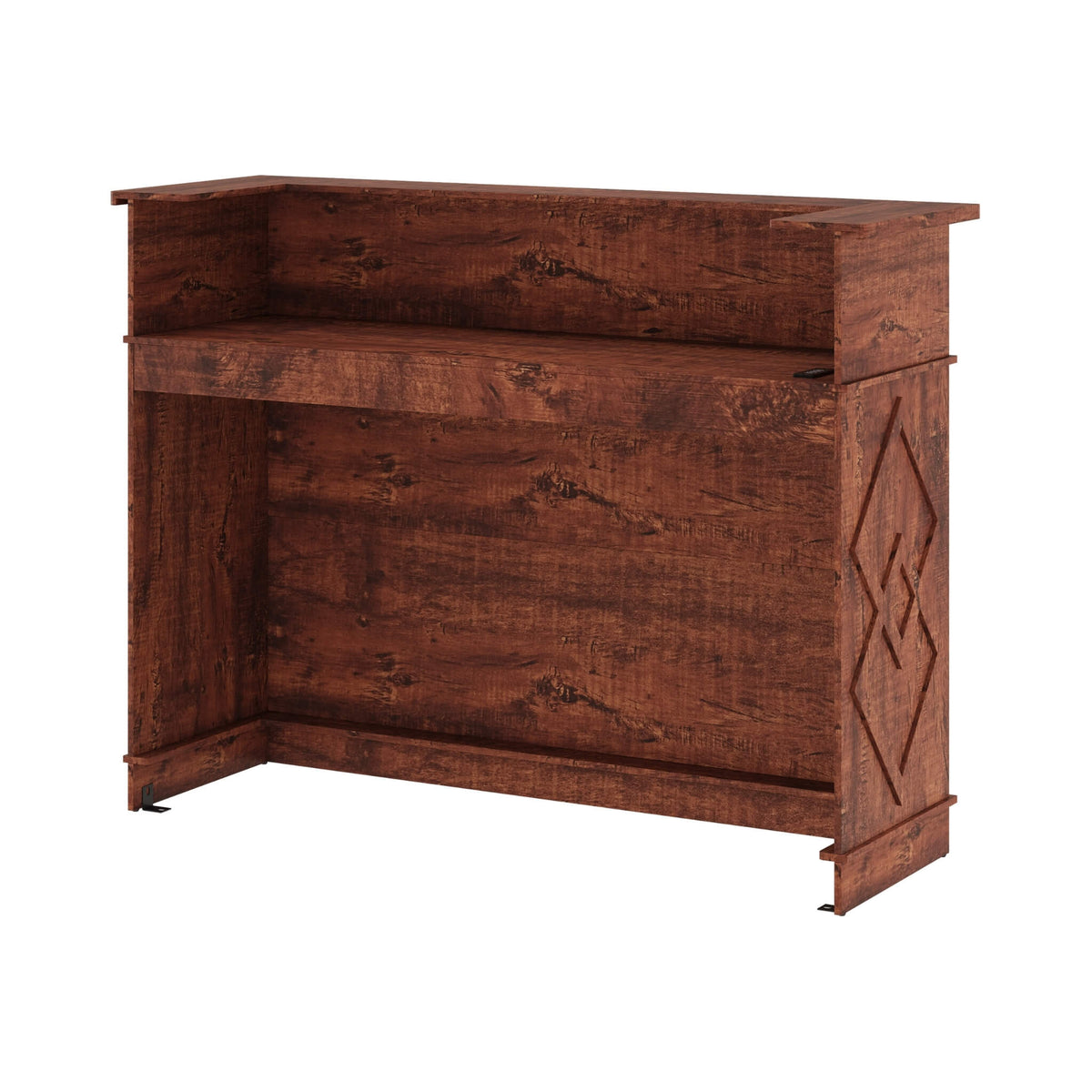 52-Inch Modern Walnut Standing Reception Desk With Laminate Countertop (SAK17835)
