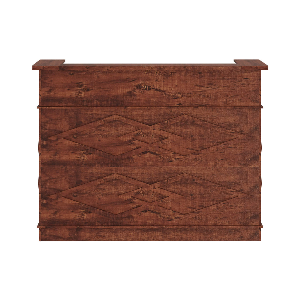 52-Inch Modern Walnut Standing Reception Desk With Laminate Countertop (SAK17835)