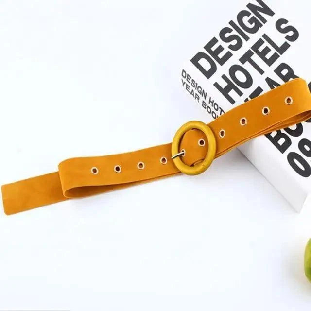 Modern Wide Fabric Strap Silver Metal Buckle Belts For Women Trendy Fashion Stretchable Classic Belts