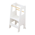 Standing Tower, Child Kitchen Step Stool Toddler, Montessori Stool Adjustable Height - White