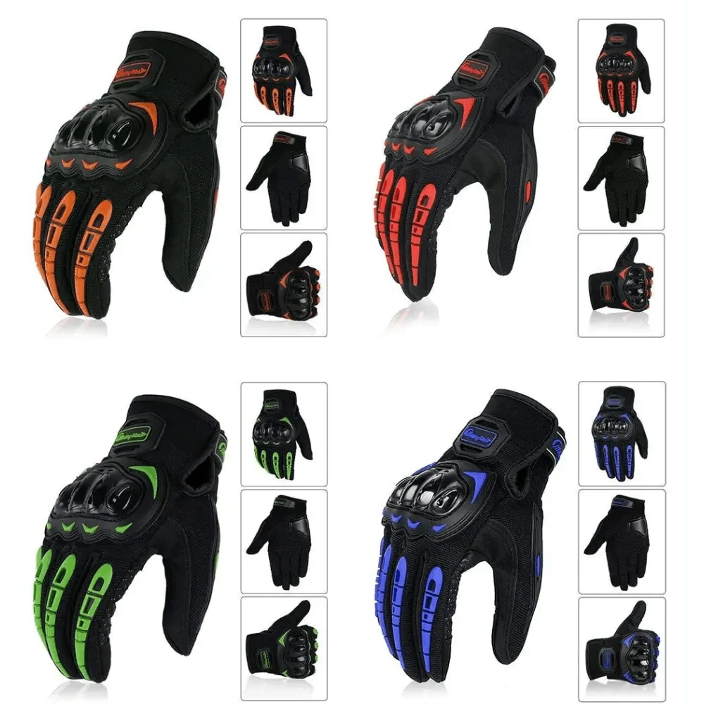Motorcycle Breathable Glove Strong PVC Touch Screen Full Finger Motorbike Racing Riding Bicycle Summer Gloves
