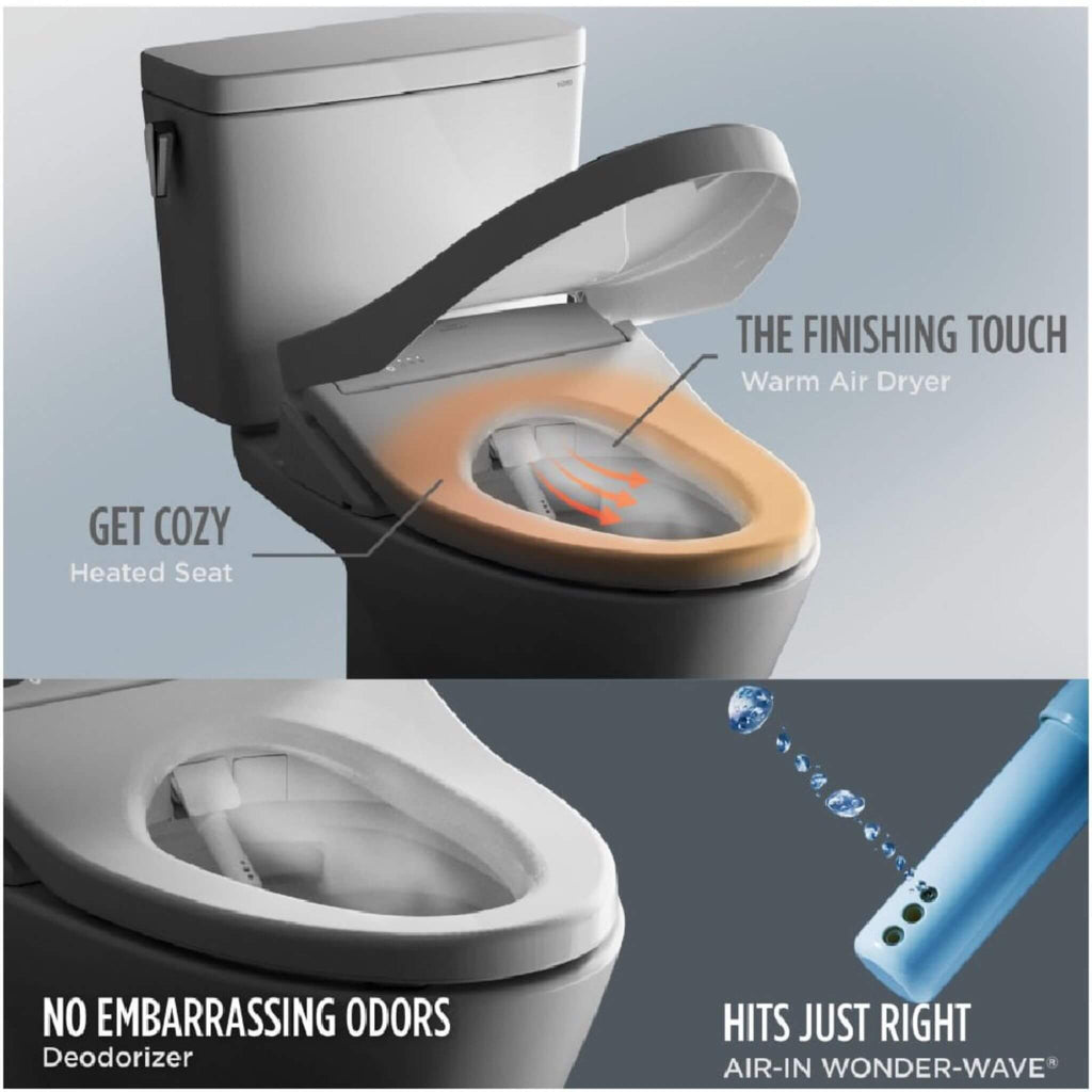 [MW4944734CEMFG#01] TOTO Connelly 1.28 GPF And 0.9 GPF Elongated Toilet With S7A Auto Open Bidet Seat (SAK24169)