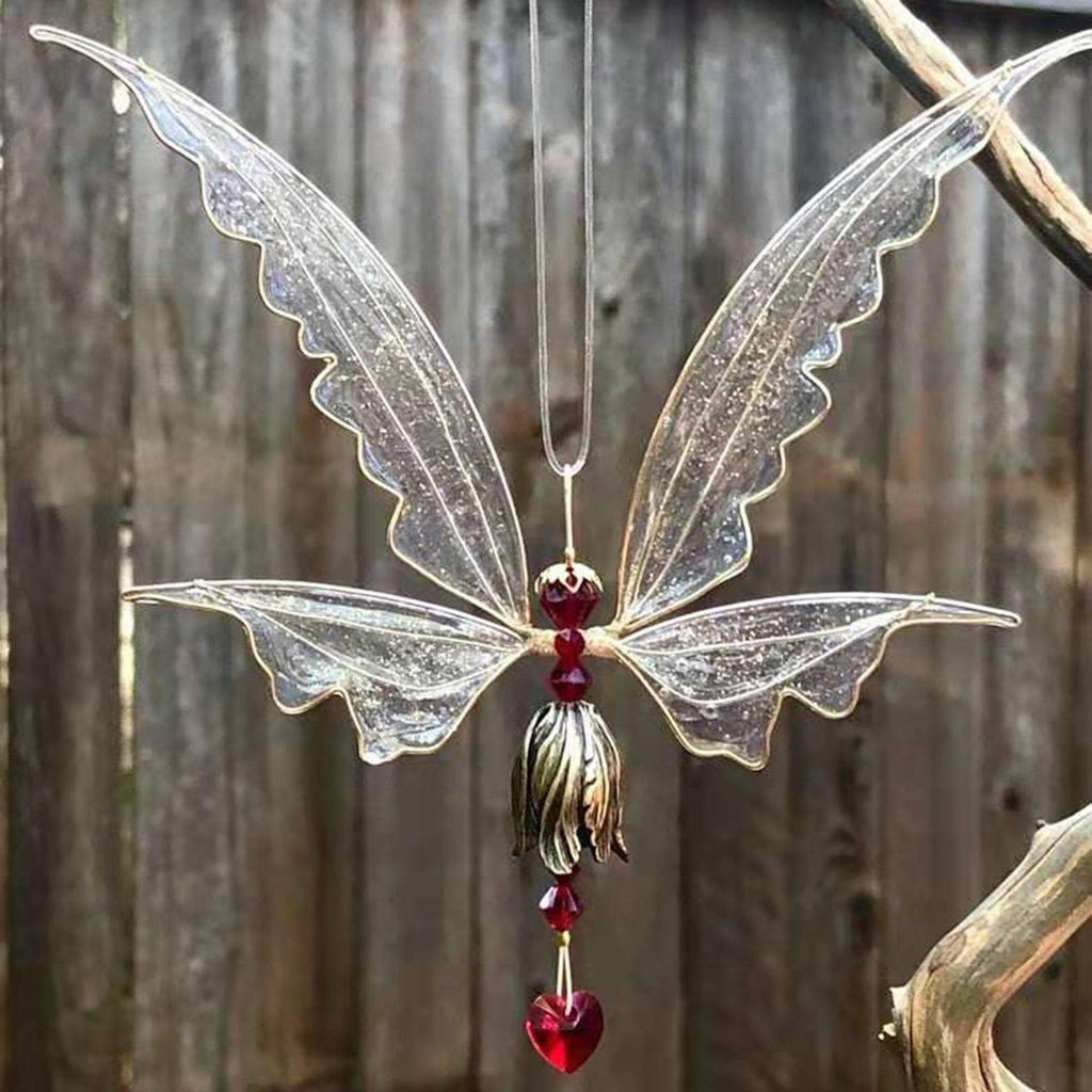 New Crystal Guardian Angel Wing Sun Catcher Angel Crystal Prism Pendant Sun Catcher Windows Outdoor Garden Hanging Decor Gifts Rainbow Collection With Crystal Wind Chimes For Home Garden Hanging Decoration