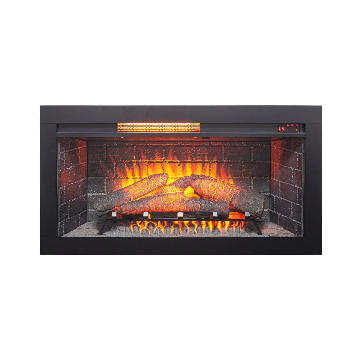 36-Inch Electric Antique Black Touch Panel Infrared Fireplace Insert With Removable Trim Kit (SAK84610)
