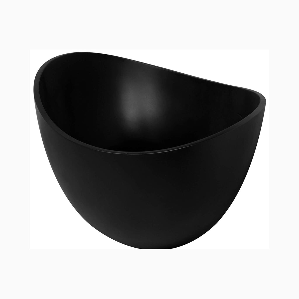 63-Inch Modern Freestanding Single-Piece Matte Black Finish Stone Resin Bathtub (SAK69041)