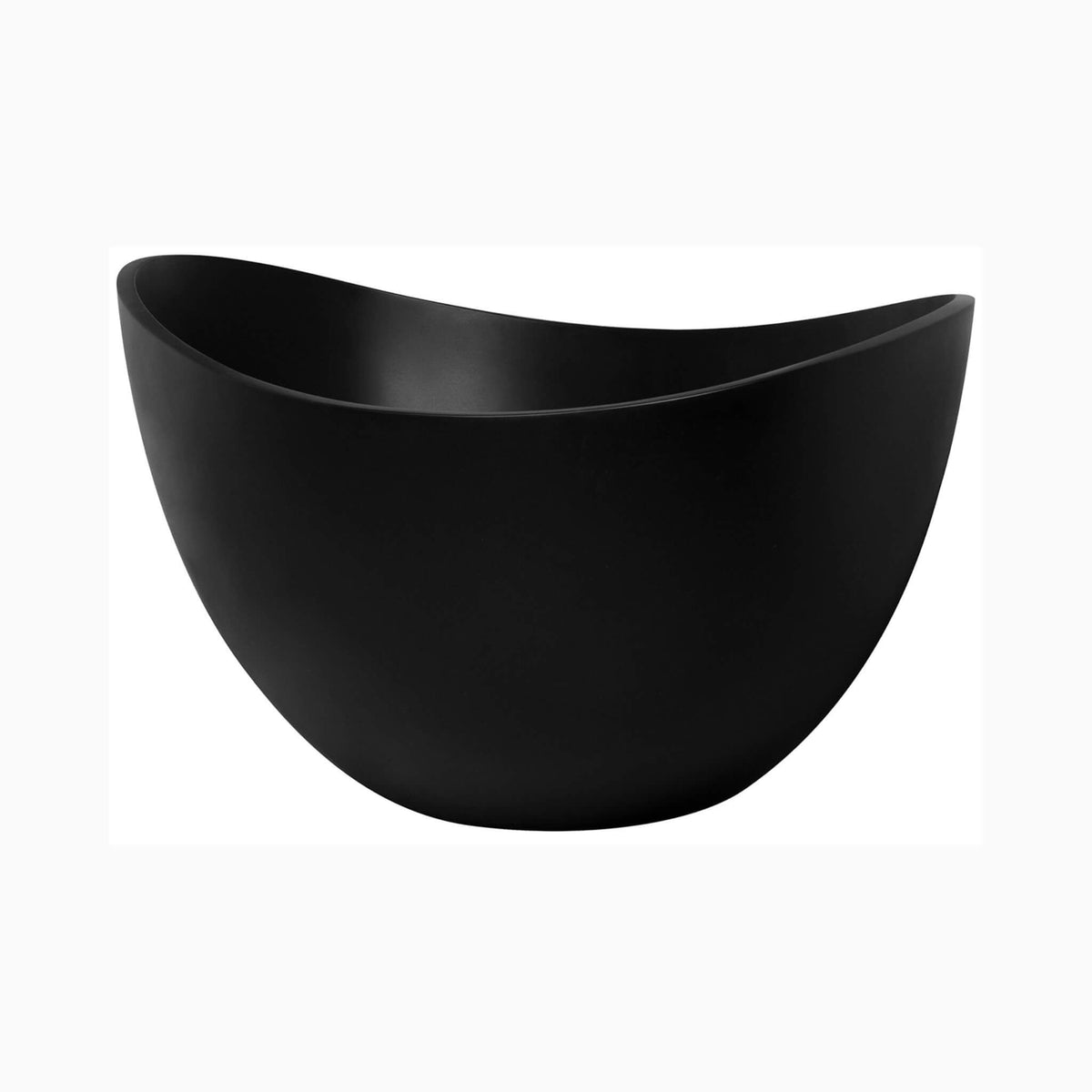 63-Inch Modern Freestanding Single-Piece Matte Black Finish Stone Resin Bathtub (SAK69041)
