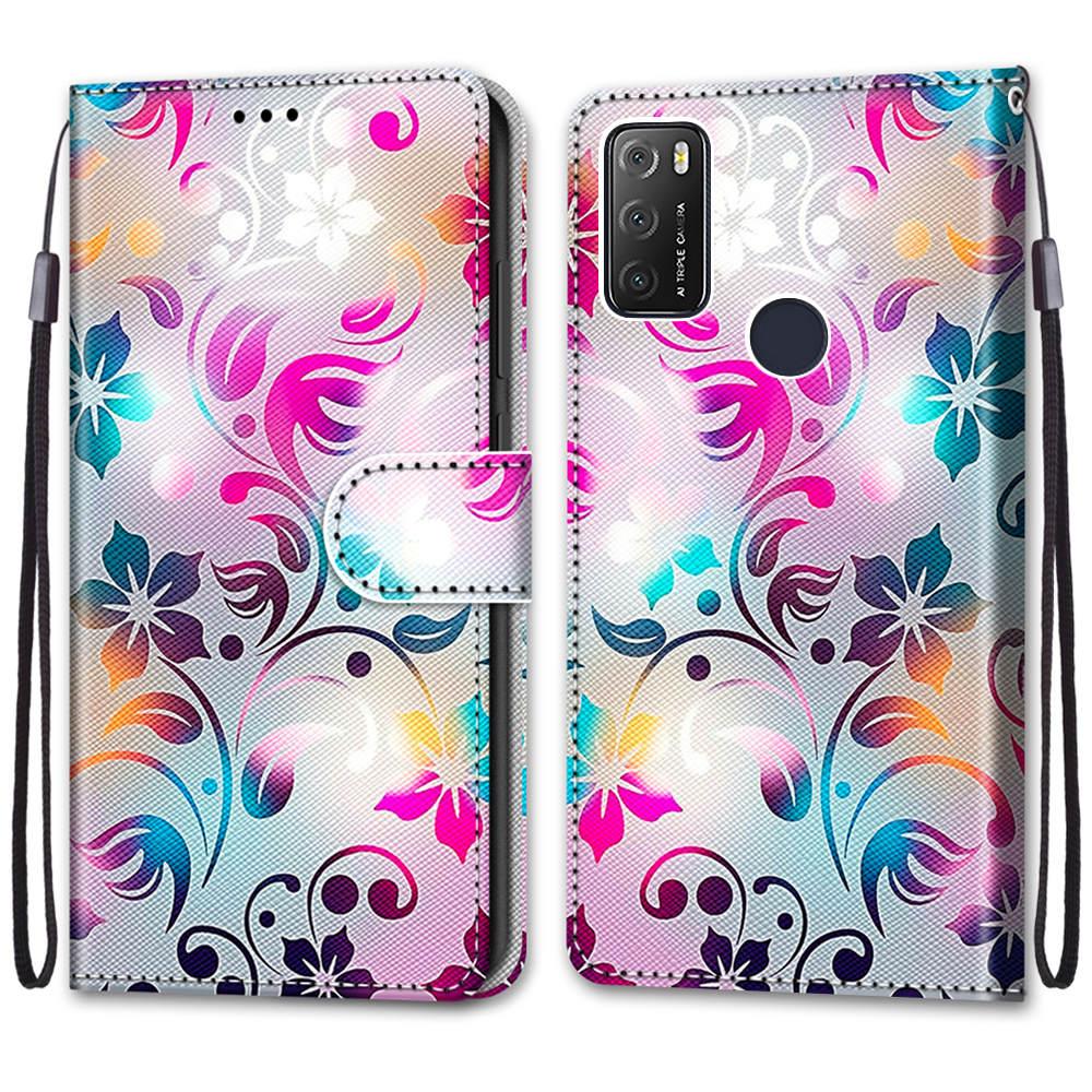 Painted Leather Flip Phone Case For Xiaomi Redmi 8 9 9A 9C 9T Redmi 10 Lion Cat Butterfly Wallet Card Holder Stand Book Cover Colorful PU Leather Wallet Flip Cover Shockproof Card Slots Holder Side Pocket Magnetic Closure Stylish Case