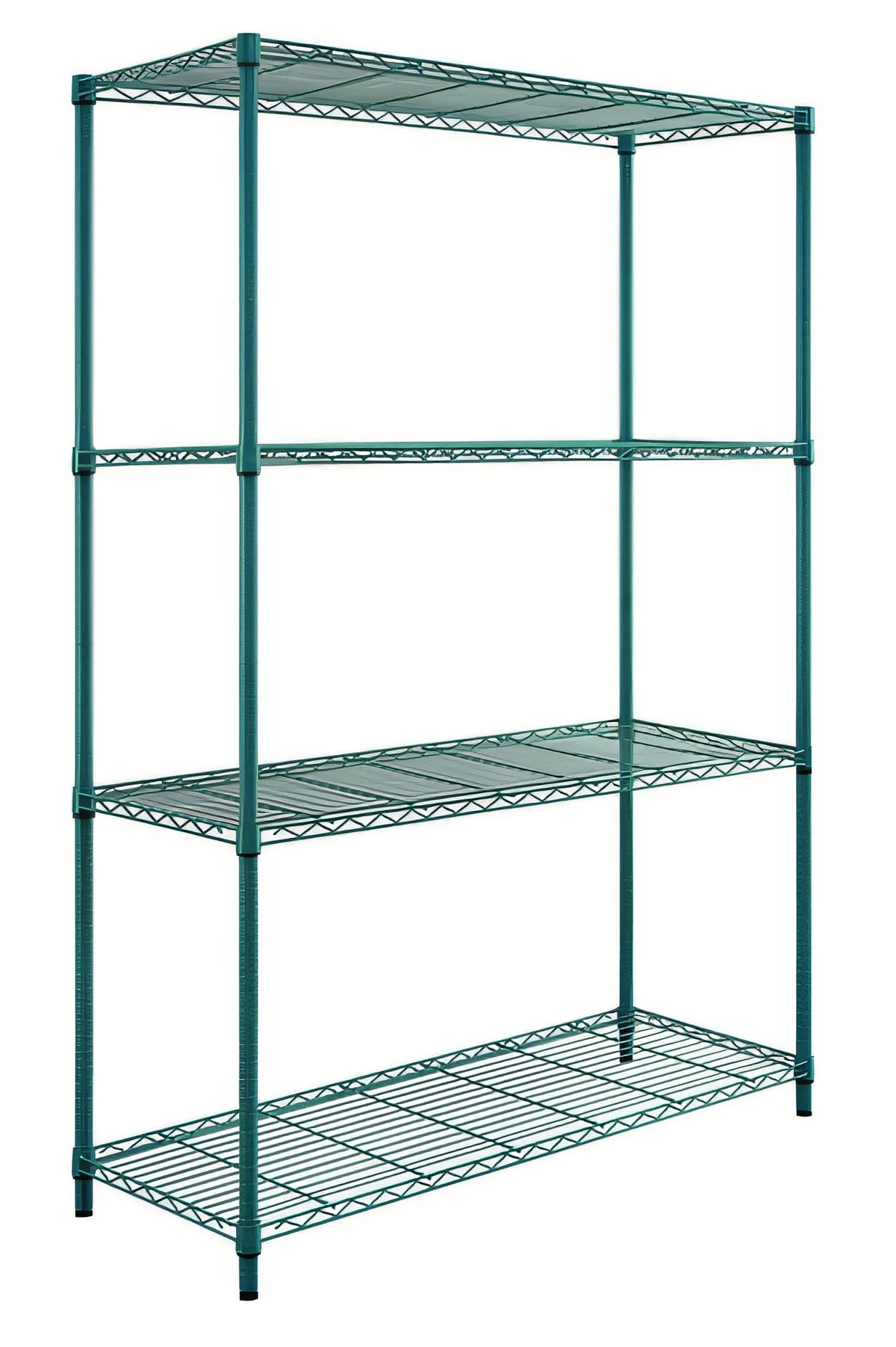 Quantum RWR72-2436LDP 4-Tier Stationary Wire Shelving Unit, 36W x 24D x 72H, Green Epoxy Finish