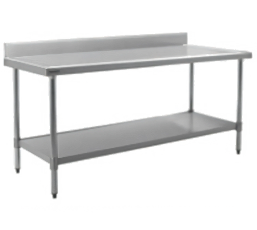 Eagle Group Spec-Master T3036SEM-BS 14-Gauge 300 Series Stainless Steel Work Table, 4-1/2" Backsplash, Adjustable Undershelf, 36" W x 30" D