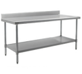Eagle Group Spec-Master T3036SEM-BS 14-Gauge 300 Series Stainless Steel Work Table, 4-1/2" Backsplash, Adjustable Undershelf, 36" W x 30" D